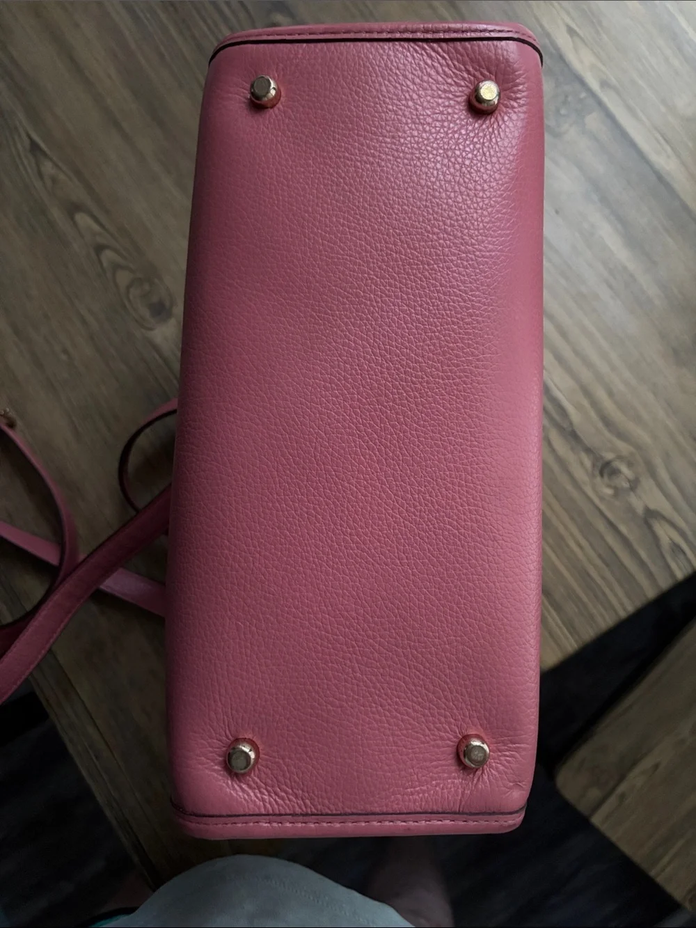 Coach Pink Plaid Canvas Tote with Leather Trim